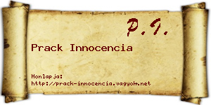 Prack Innocencia névjegykártya